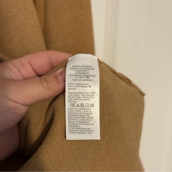 J. Crew Schoolboy Knit Sweater Blazer Large One Button Closure Tan Cotton - Picture 4 of 6